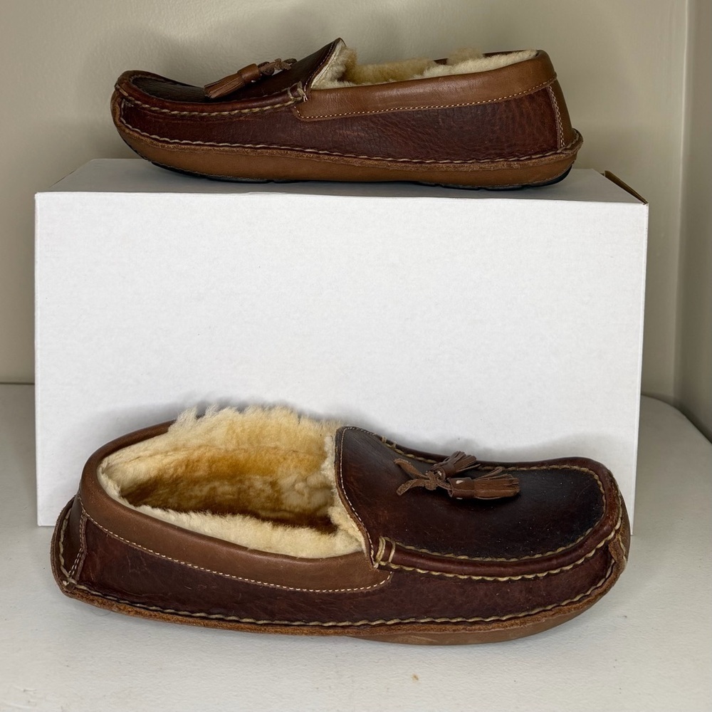 Cabela's Rich Brown Leather Tassel Slip-Ons - Picture 2 of 5